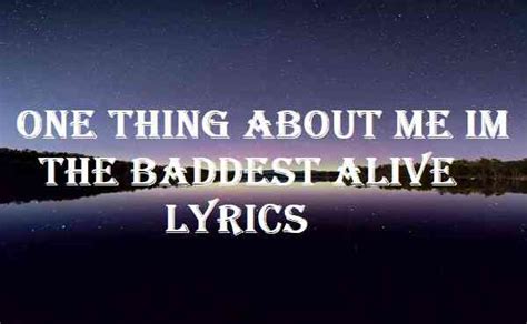 one thing about it lyrics